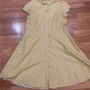 Boden Yellow Cream A-line Midi Dress